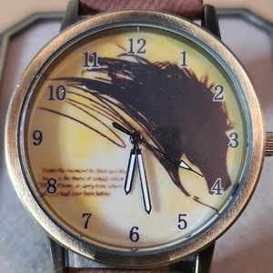 🦋10/$20🦋 Bronze Horse Print Leather Women's Watch